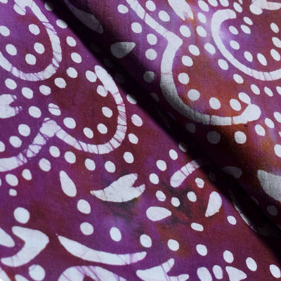 Black Hand Wax Batik Cotton Fabric - SSEthnics