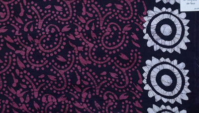 Black Hand Wax Batik Cotton Fabric - SSEthnics