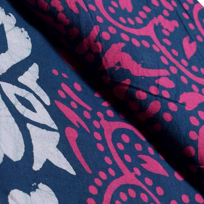 Black Hand Wax Batik Cotton Fabric - SSEthnics