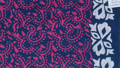 Black Hand Wax Batik Cotton Fabric - SSEthnics