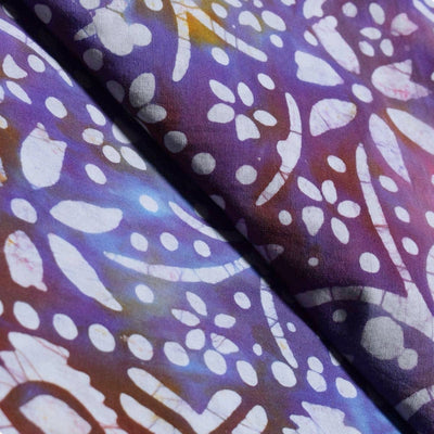 Black Hand Wax Batik Cotton Fabric - SSEthnics