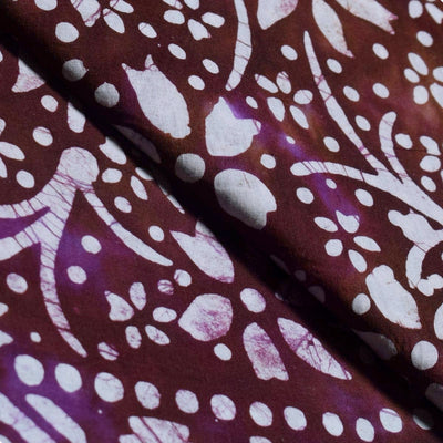 Black Hand Wax Batik Cotton Fabric - SSEthnics