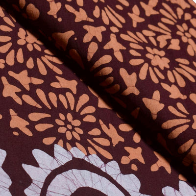 Black Hand Wax Batik Cotton Fabric - SSEthnics