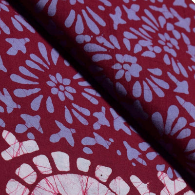 Black Hand Wax Batik Cotton Fabric - SSEthnics