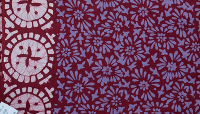 Black Hand Wax Batik Cotton Fabric - SSEthnics