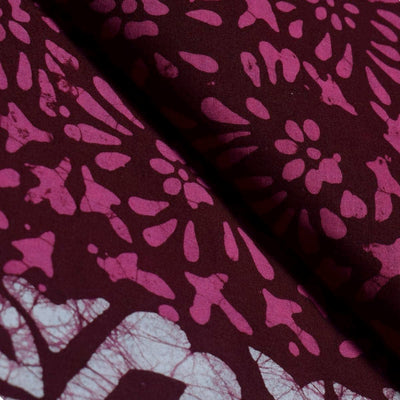 Black Hand Wax Batik Cotton Fabric - SSEthnics