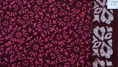 Black Hand Wax Batik Cotton Fabric - SSEthnics