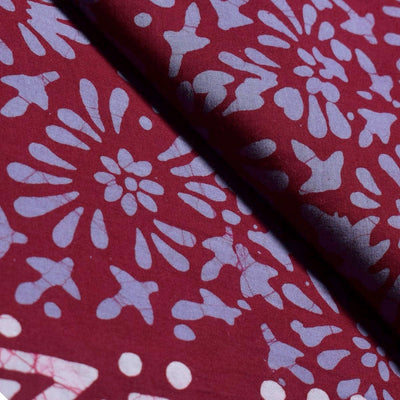 Black Hand Wax Batik Cotton Fabric - SSEthnics