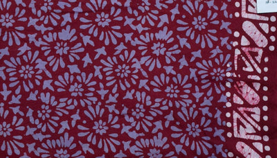 Black Hand Wax Batik Cotton Fabric - SSEthnics