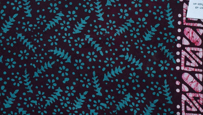 Black Hand Wax Batik Cotton Fabric - SSEthnics