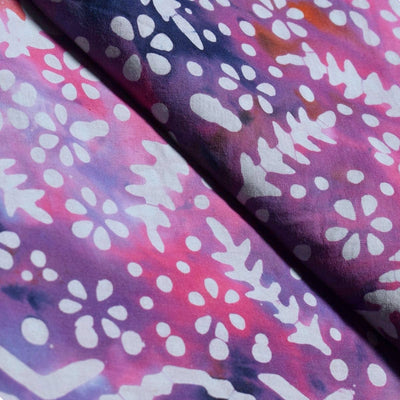 Black Hand Wax Batik Cotton Fabric - SSEthnics