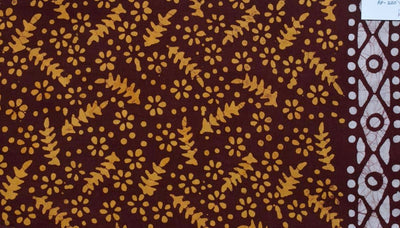 Black Hand Wax Batik Cotton Fabric - SSEthnics