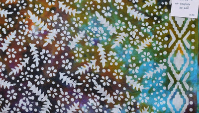 Black Hand Wax Batik Cotton Fabric - SSEthnics