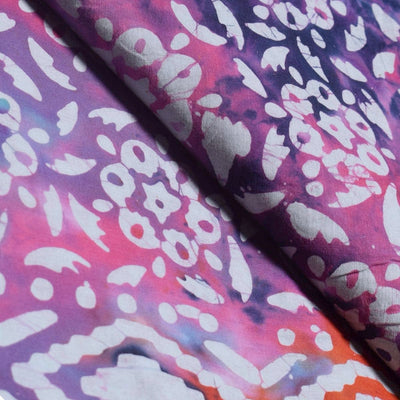 Black Hand Wax Batik Cotton Fabric - SSEthnics