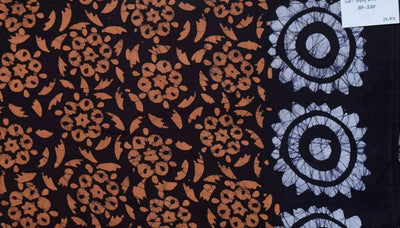 Black Hand Wax Batik Cotton Fabric - SSEthnics