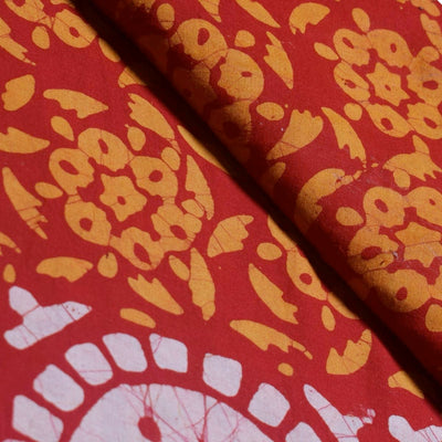 Black Hand Wax Batik Cotton Fabric - SSEthnics