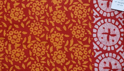 Black Hand Wax Batik Cotton Fabric - SSEthnics