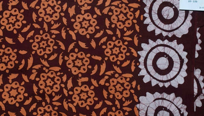 Black Hand Wax Batik Cotton Fabric - SSEthnics