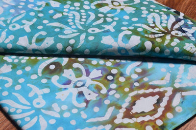 Black Hand Wax Batik Cotton Fabric - SSEthnics