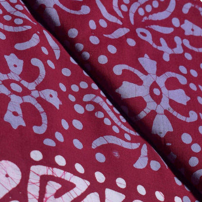 Black Hand Wax Batik Cotton Fabric - SSEthnics