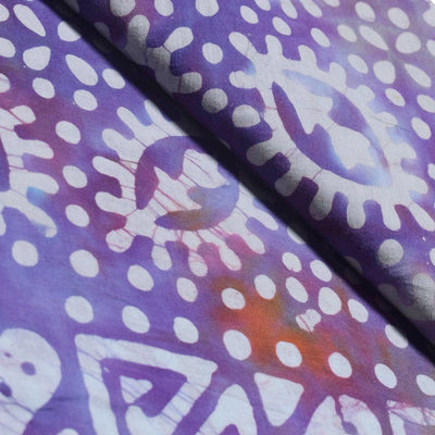 Black Hand Wax Batik Cotton Fabric - SSEthnics