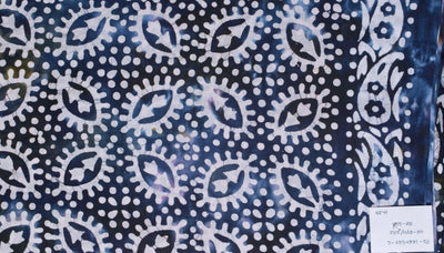 Black Hand Wax Batik Cotton Fabric - SSEthnics