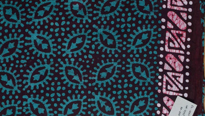 Black Hand Wax Batik Cotton Fabric - SSEthnics