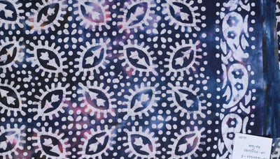 Black Hand Wax Batik Cotton Fabric - SSEthnics