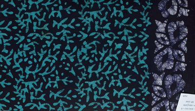 Black Hand Wax Batik Cotton Fabric - SSEthnics