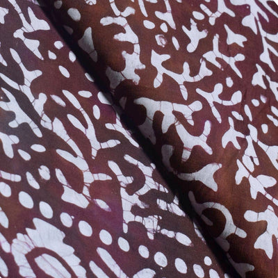 Black Hand Wax Batik Cotton Fabric - SSEthnics