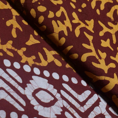 Black Hand Wax Batik Cotton Fabric - SSEthnics