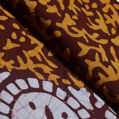 Black Hand Wax Batik Cotton Fabric - SSEthnics