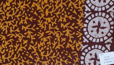 Black Hand Wax Batik Cotton Fabric - SSEthnics