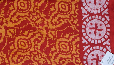 Black Hand Wax Batik Cotton Fabric - SSEthnics