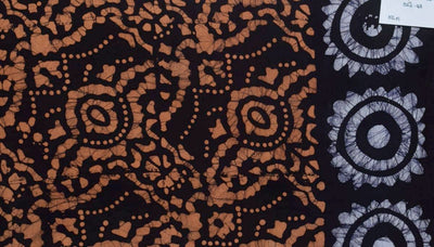 Black Hand Wax Batik Cotton Fabric - SSEthnics