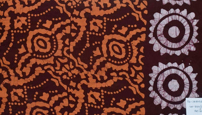 Black Hand Wax Batik Cotton Fabric - SSEthnics