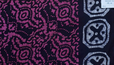 Black Hand Wax Batik Cotton Fabric - SSEthnics
