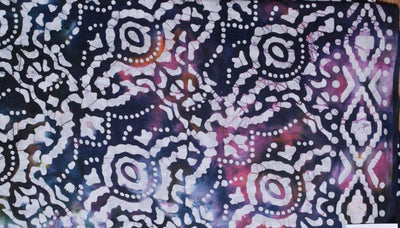 Black Hand Wax Batik Cotton Fabric - SSEthnics