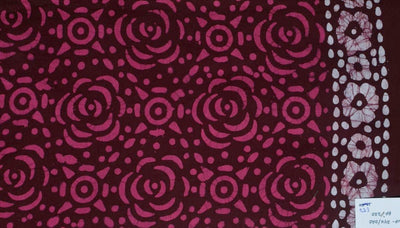 Black Hand Wax Batik Cotton Fabric - SSEthnics