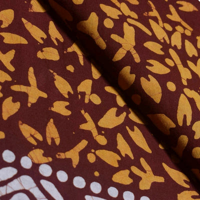 Black Hand Wax Batik Cotton Fabric - SSEthnics
