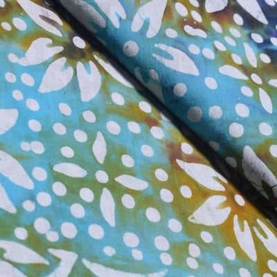 Black Hand Wax Batik Cotton Fabric - SSEthnics