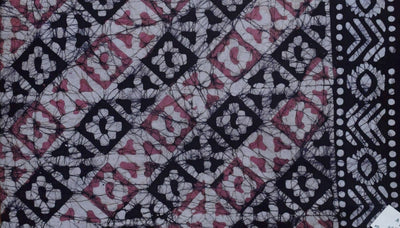 Black Hand Wax Batik Cotton Fabric - SSEthnics