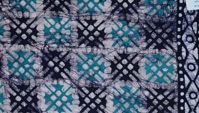 Black Hand Wax Batik Cotton Fabric - SSEthnics