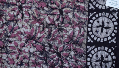Black Hand Wax Batik Cotton Fabric - SSEthnics