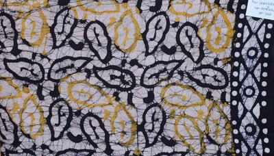 Black Hand Wax Batik Cotton Fabric - SSEthnics