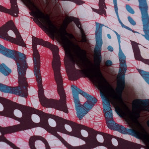 Black Hand Wax Batik Cotton Fabric - SSEthnics