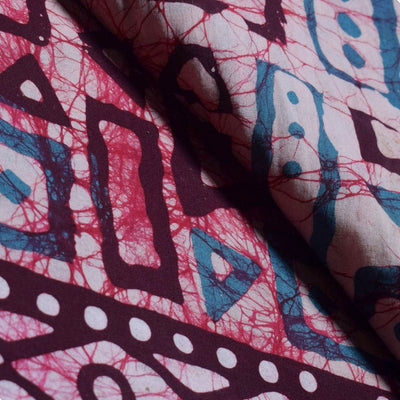 Black Hand Wax Batik Cotton Fabric - SSEthnics