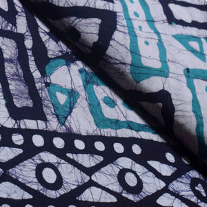 Black Hand Wax Batik Cotton Fabric - SSEthnics