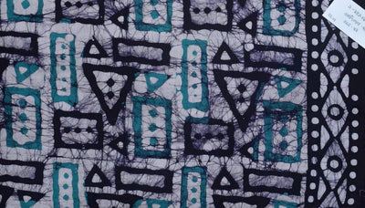 Black Hand Wax Batik Cotton Fabric - SSEthnics