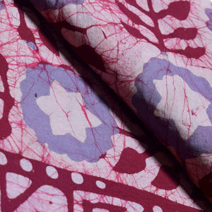 Black Hand Wax Batik Cotton Fabric - SSEthnics